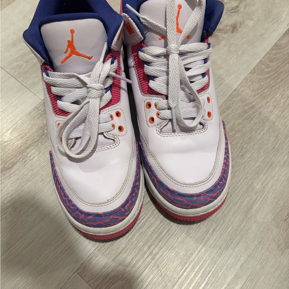 Jordan Sneakers with Pink and Blue Highlights